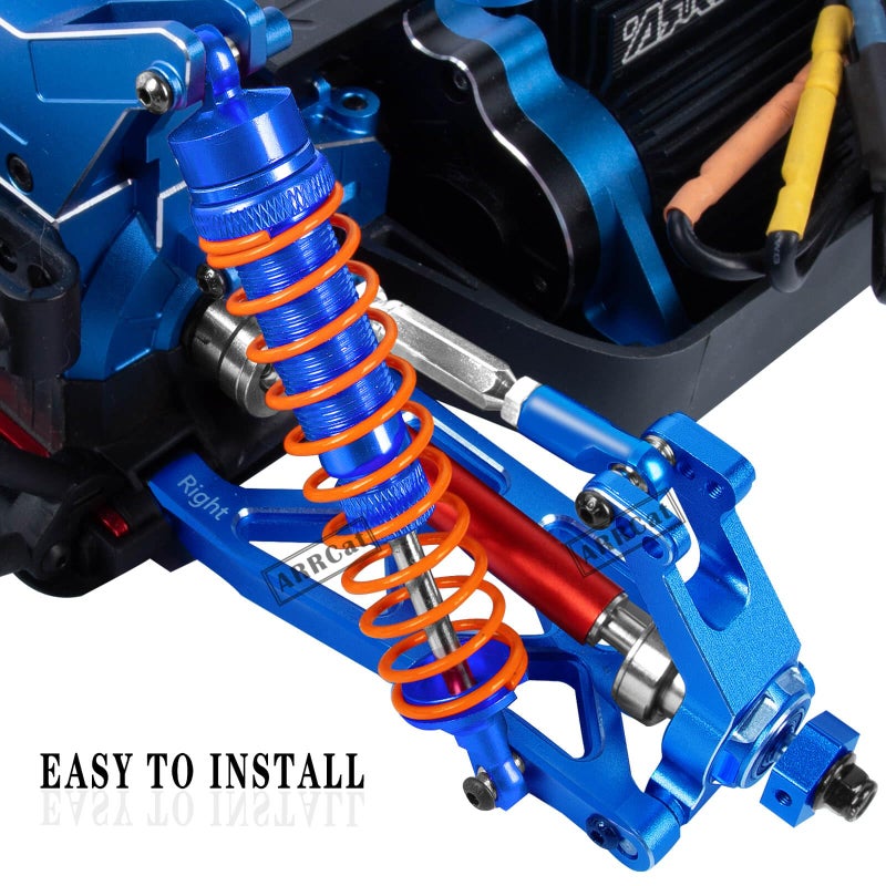 4 قطع ممتصات صدمات أمامية وخلفية كبيرة من الألومنيوم لشاحنة Big Rock 3S، Typhon 4X4 RC - أزرق داكن - Image 3